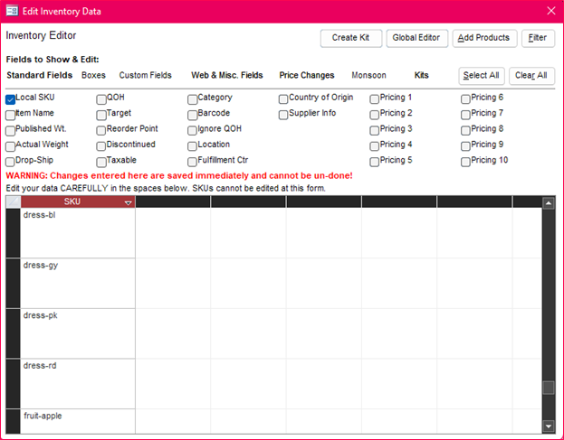 Multi-Record and Price Editor