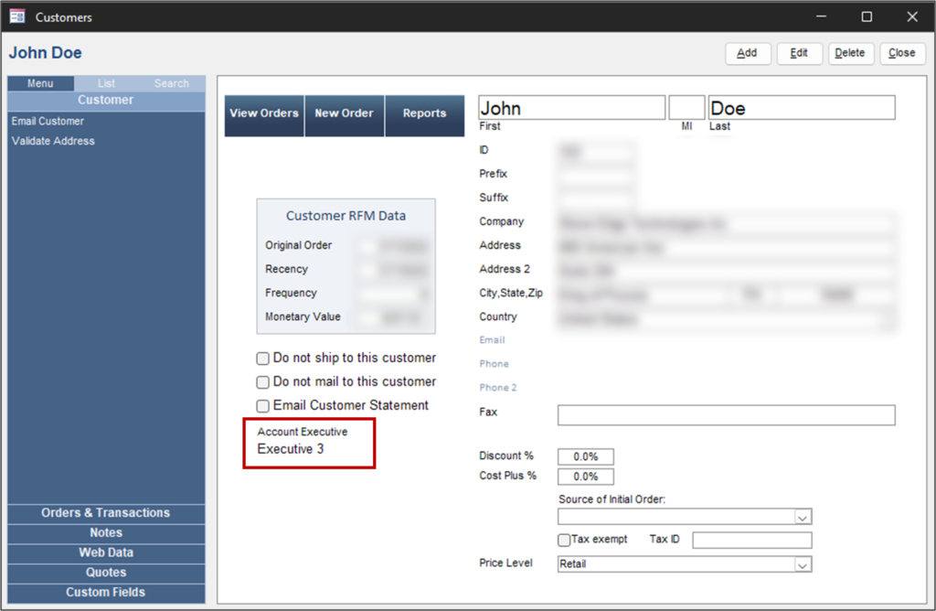 Account Executives - Stone Edge Order Manager